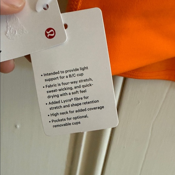 Lululemon Flow Y Wrap-Front High Neck Sports Bra Orange Size 6 - Picture 5 of 5